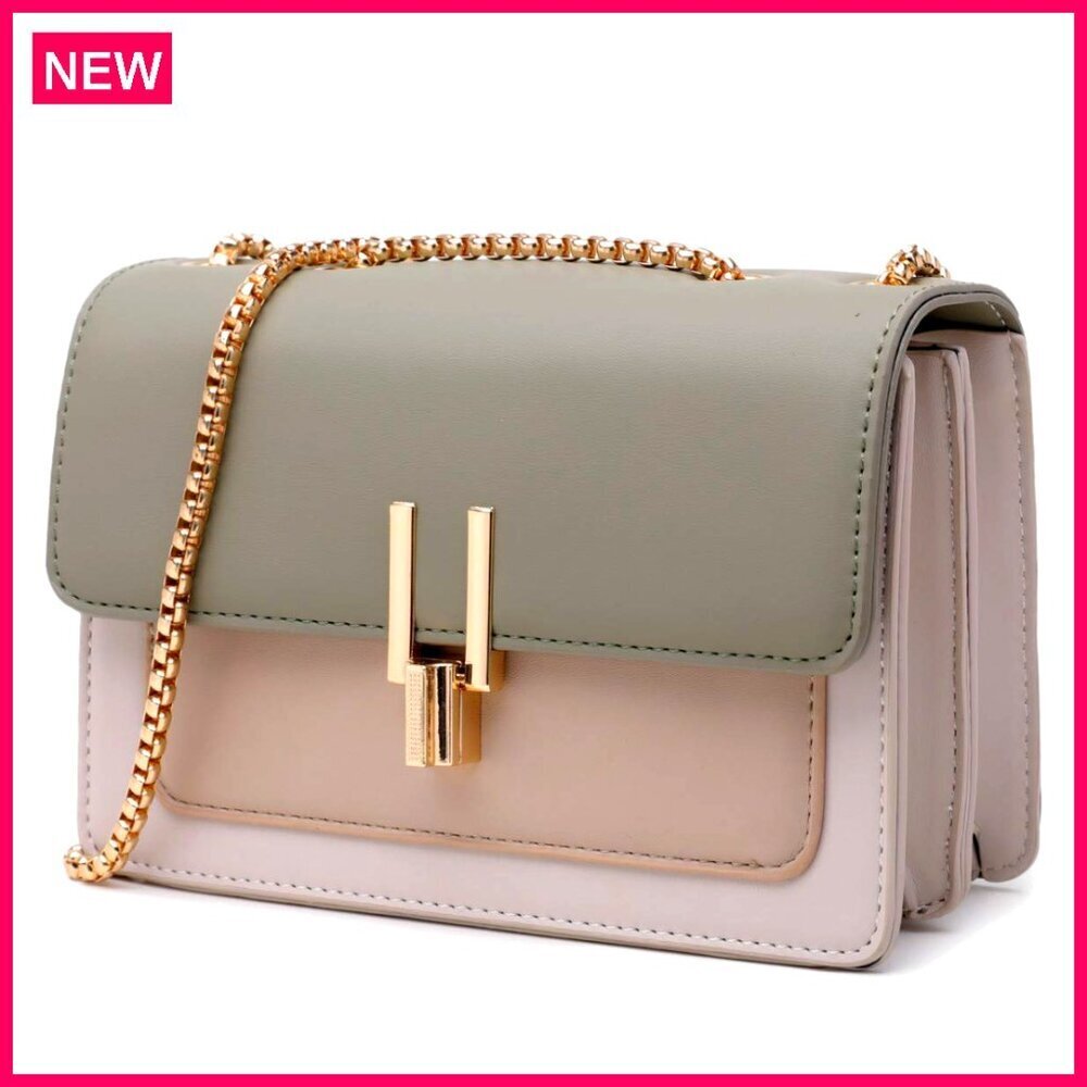 Medium Faux Leather Crossbody Bag with Turn Lock Closure